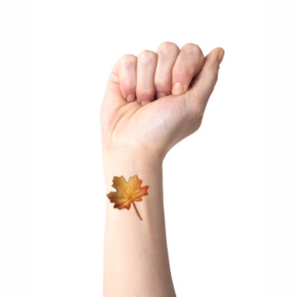 Awesome Maple Leaf Wrist Tattoo