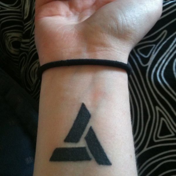 Awesome Triangle Tattoo On Wrist