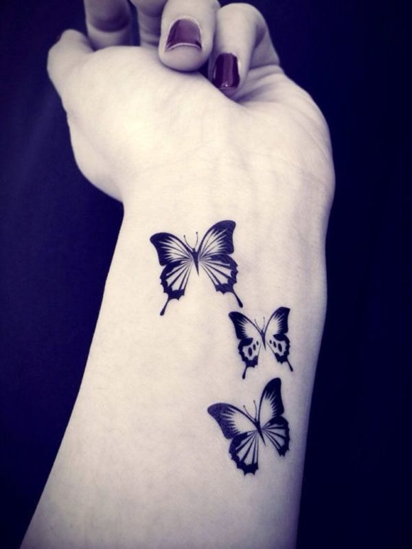 Beautiful Butterfly Wrist Tattoo