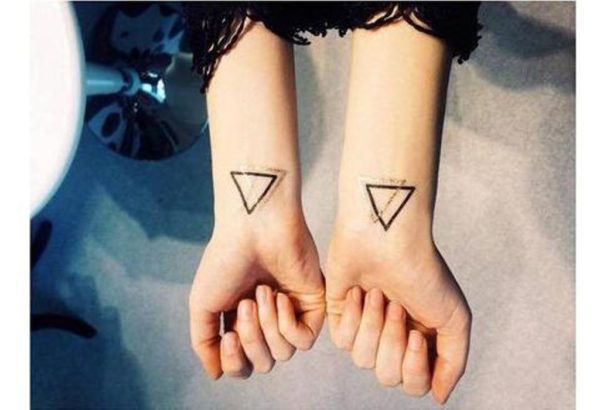 Beautiful Double Triangle Wrist Tattoo