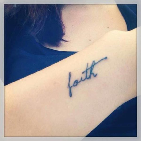 Beautiful Faith Tattoo On Wrist
