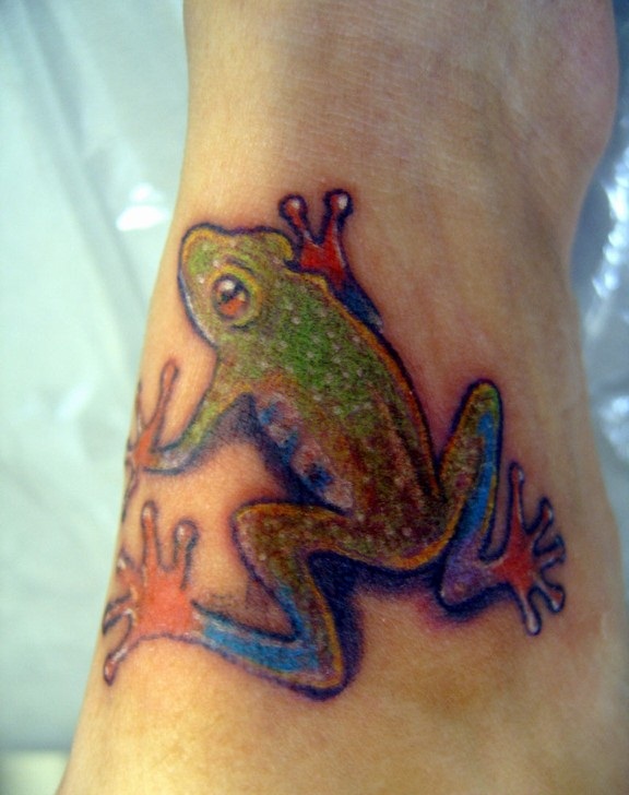 Beautiful Frog Tattoo On Wrist
