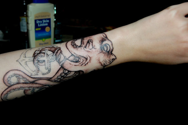 Beautiful Octopus Tattoo On Wrist