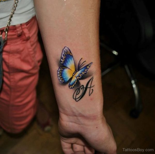Beautiful Realistic Butterfly Tattoo On Wrist