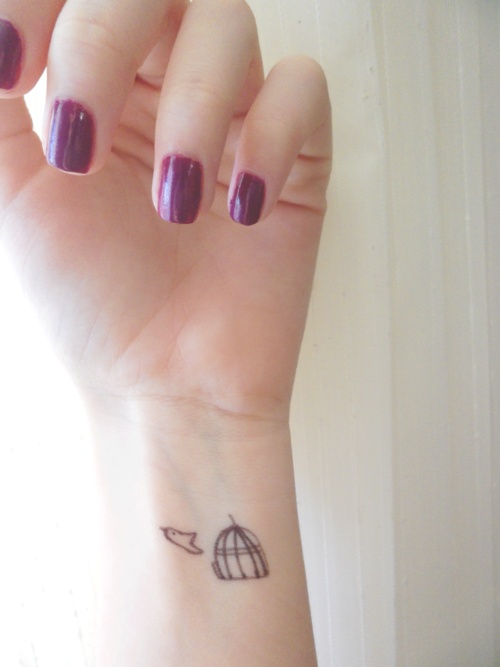 Bird Cage Tattoo On Wrist