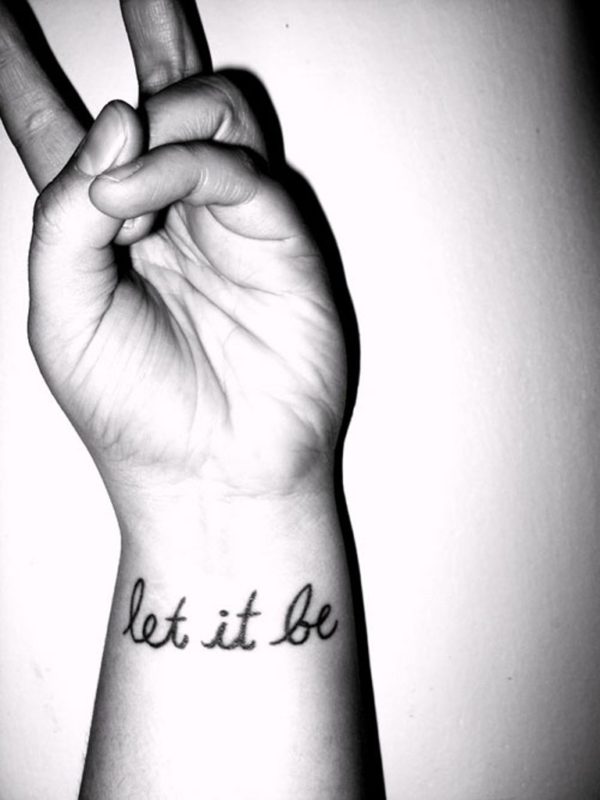 Black And White Let It Be Tattoo