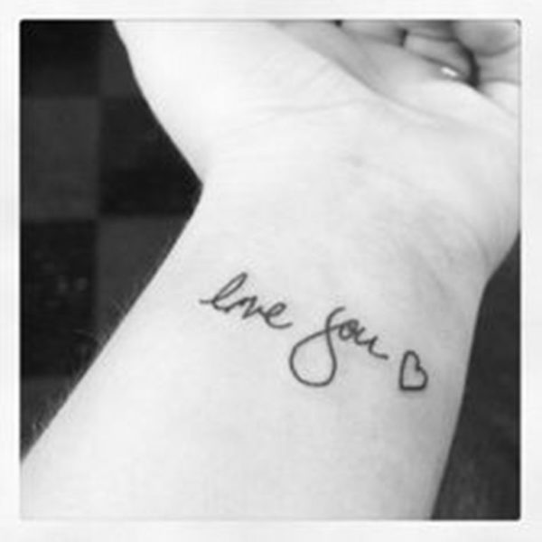 Black And White Love You Tattoo