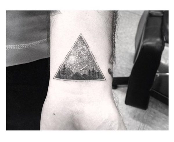 Black And White Natural Triangle Tattoo