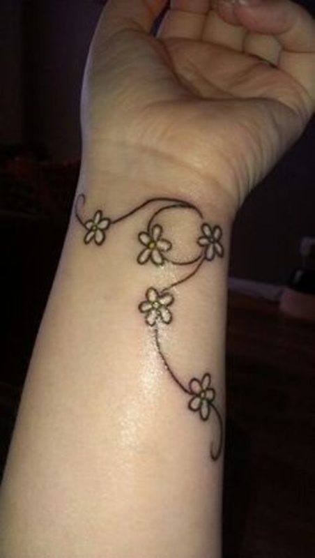 Black And White Vine Tattoo On Wrist