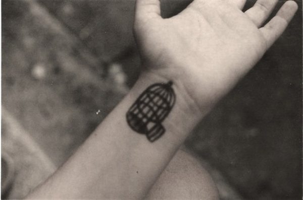 Black Birdcage Wrist Tattoo