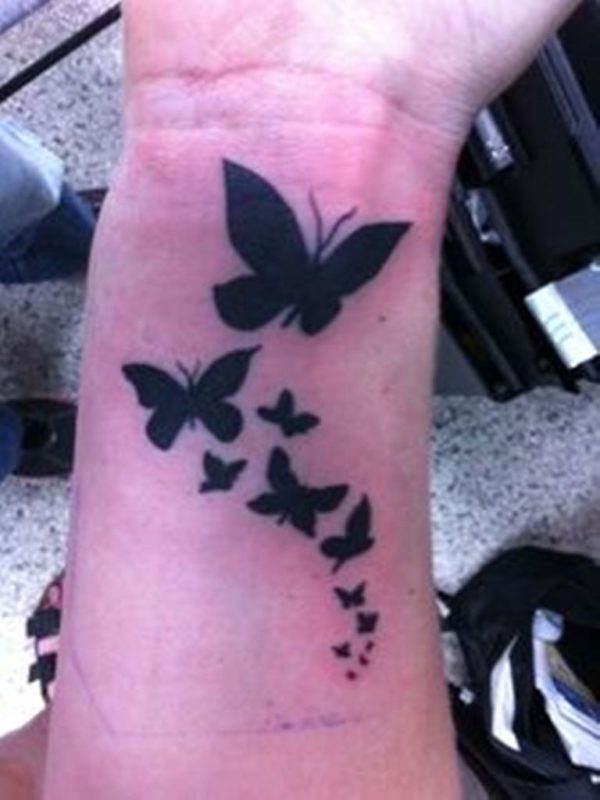 Black Butterflies Tattoo On Wrist