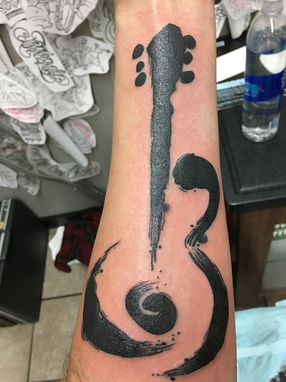 Black Guitar Tattoo