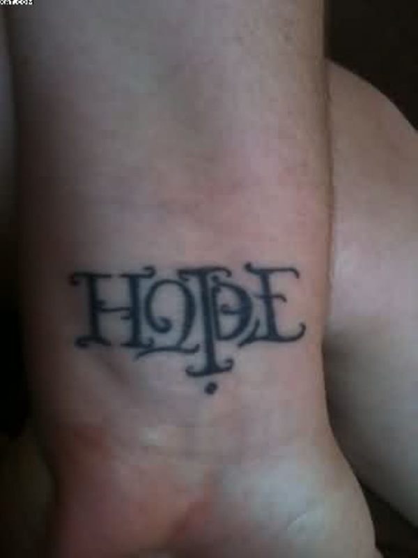 Black Hope Tattoo On Wrist