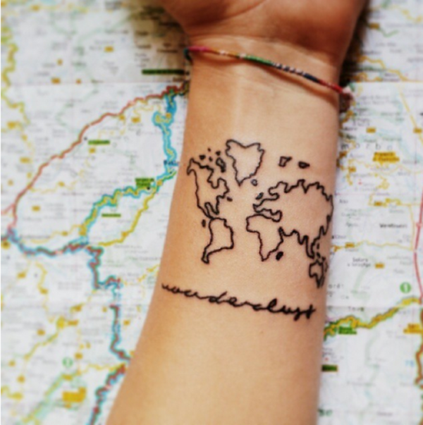 Black Map Tattoo