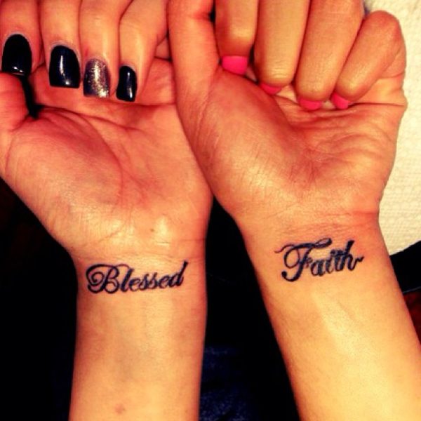 Blessed Faith Tattoo On Wrist