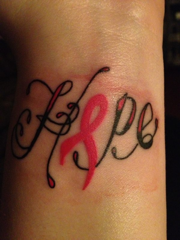 Cancer Symbol Hope Tattoo On Wrist
