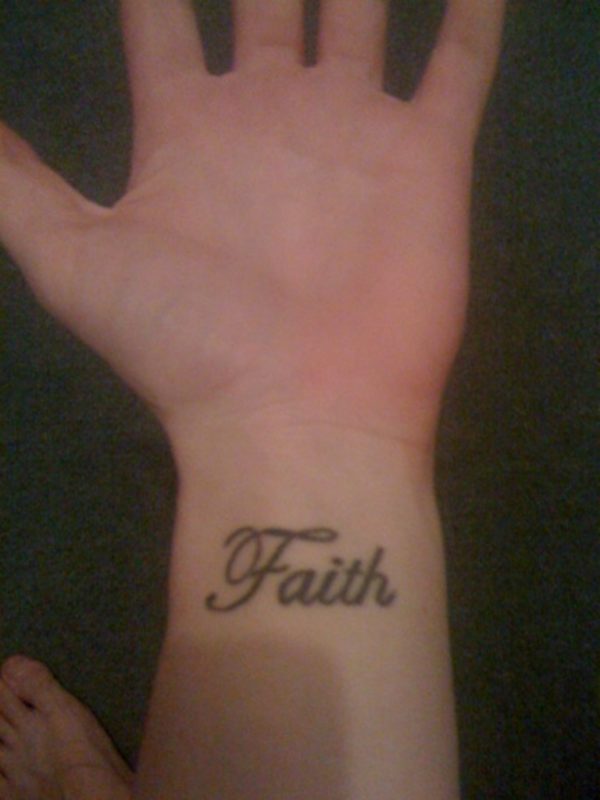 Classic Faith Tattoo On Wrist