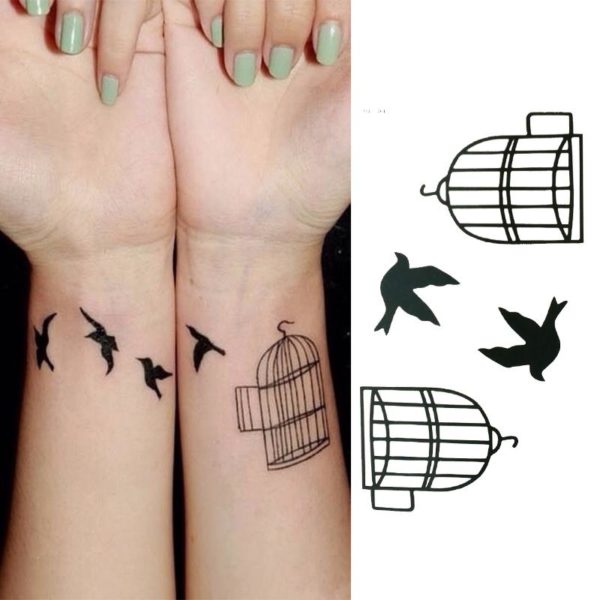 Classy Birdcage Wrist Tattoo