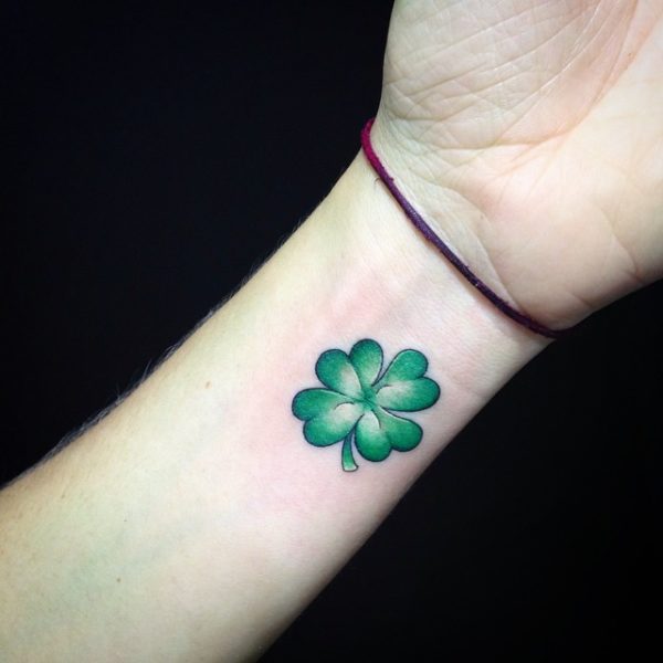 Cool Four Leaf Tattoo On Wrist