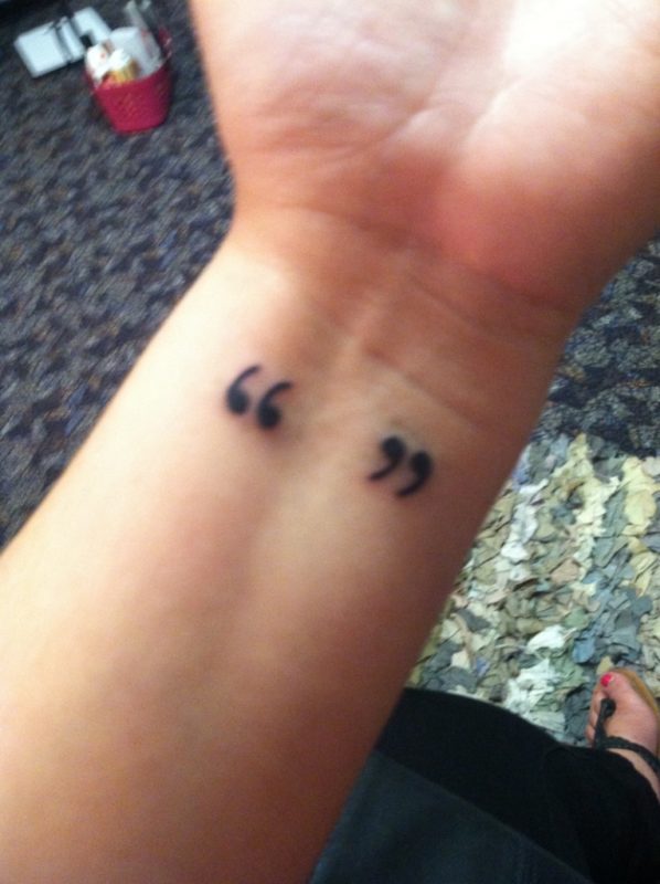 Cool Quotation Mark Wrist Tattoo