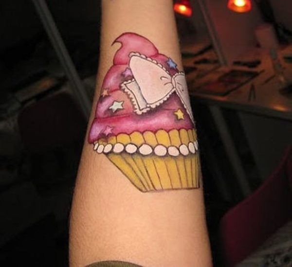 Cupcake Wrist Tattoo