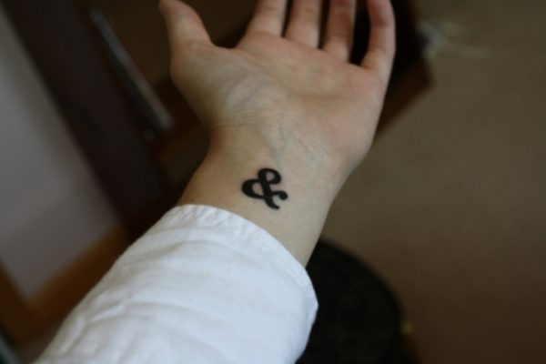 Cute Ampersand Tattoo On Wrist
