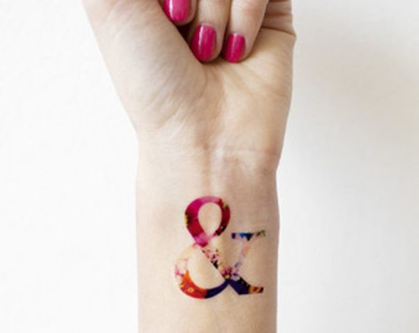 Cute Colored  Ampersand Tattoo