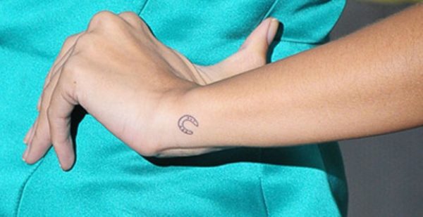 Cute Horse Shoe Tattoo On Wrist-ht104