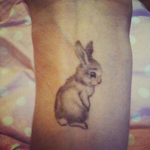Cute Rabbit Tattoo On Wrist