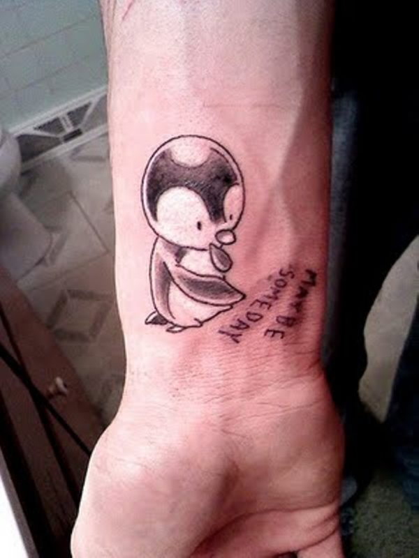 Cute Small Penguin Tattoo
