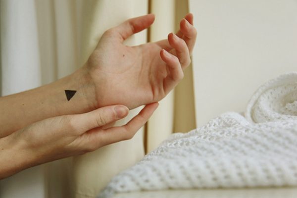Cute Triangle Tattoo On Wrist