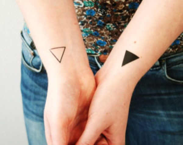 Cute Two Triangle Tattoo