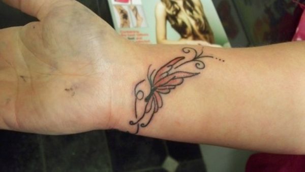 Designer Butterfly Tattoo On Wrist