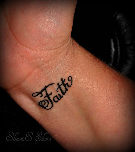 Designer Faith Tattoo On Wrist