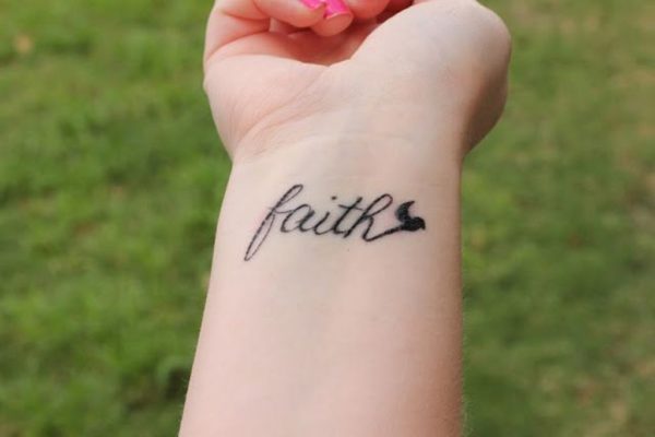 Designer Faith Wrist Tattoo