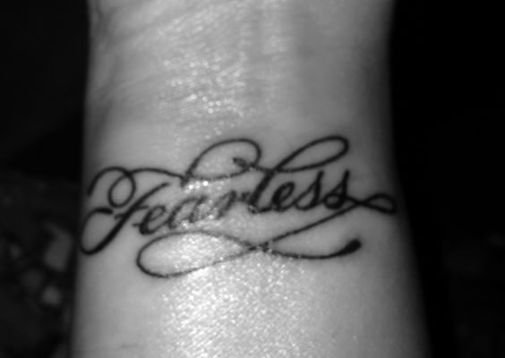 Designer Fearless Wrist Tattoo