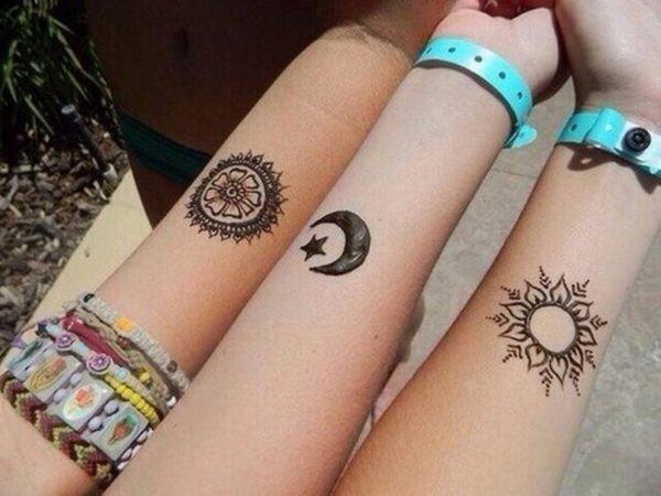 Designer Sun And Moon Tattoo