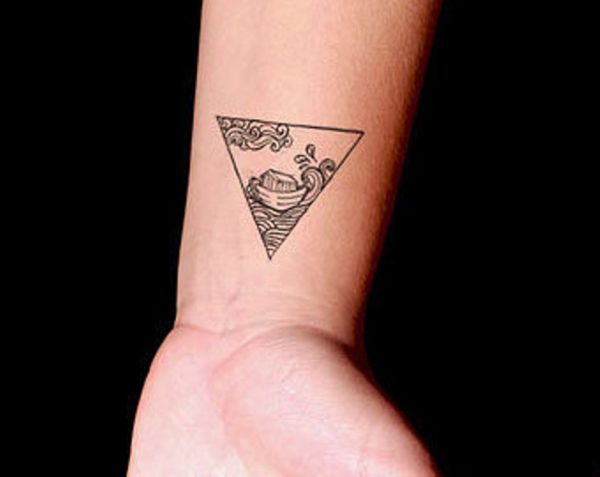 Designer Triangle Tattoo On Wrist