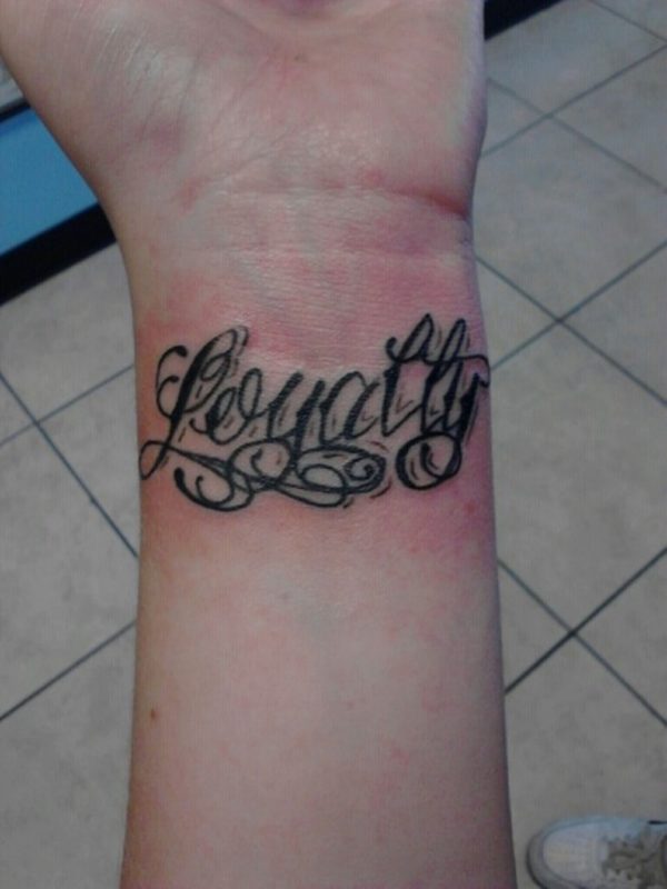 Designer Loyalty Tattoo On Wrist