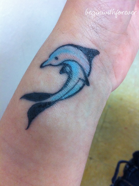 Dolphin Wrist Tattoo Design