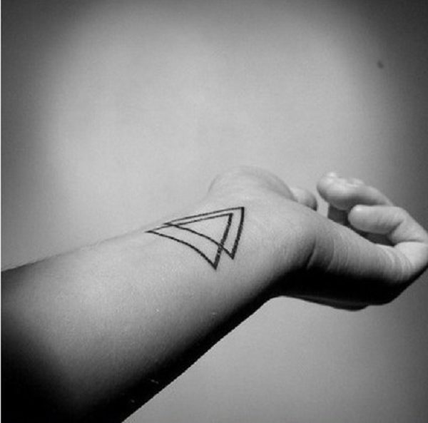 Double Black Triangle Tattoo On Wrist
