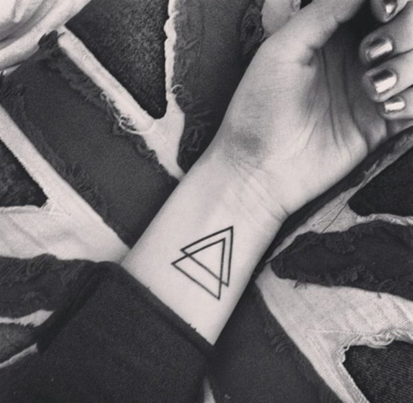 Double Triangle Tattoo On Wrist