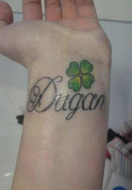 Dugan Leaf Tattoo On Wrist