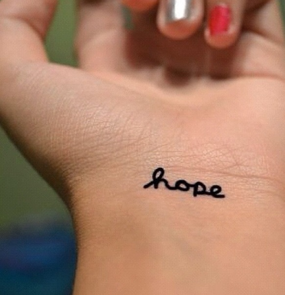 Elegant Hope Tattoo On Wrist