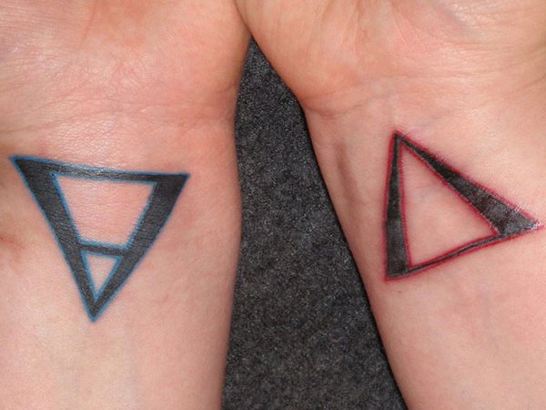 Elegant Two Triangle Tattoo