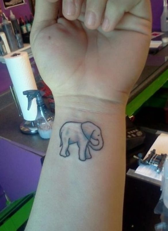 Elephant Tattoo On Wrist