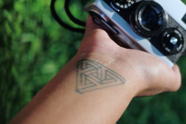 Exquisite Triangle Tattoo On Wrist