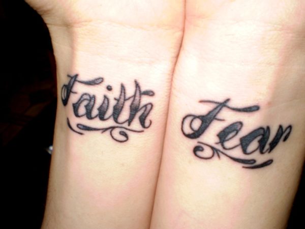  Faith And Fear Tattoo On Wrist