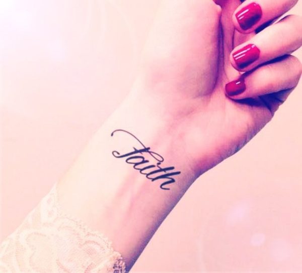 Faith Designer Tattoo On Wrist