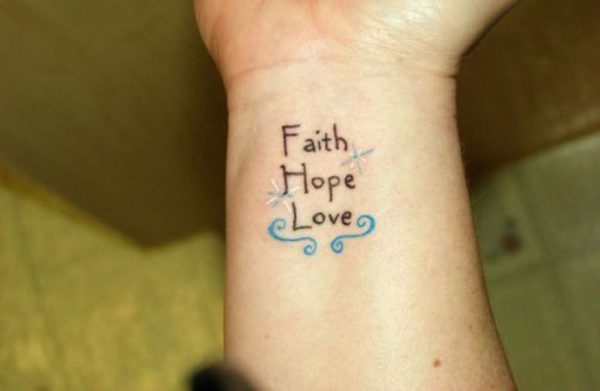 Faith Hope Tattoo On Wrist